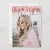 エレガントバラ金ゴールドグリッター乾燥sweet sixteen 招待状 (裏面)