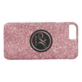 エレガントバラ金ゴールドグリッター効果モノグラムイニシャル Case-Mate iPhoneケース (裏面(横))