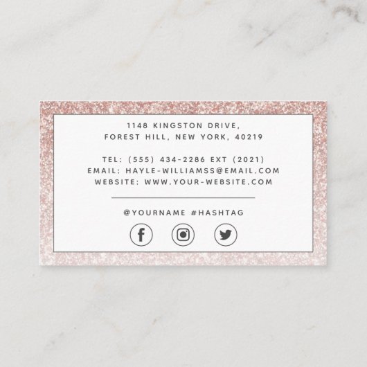 エレガントバラ金ゴールドグリッター名刺 名刺 (裏面)