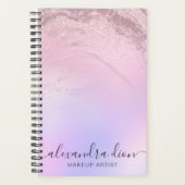 エレガントバラ金ゴールドグリッター大理石メイクアップアーティスト プランナー手帳 (正面)