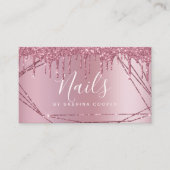 エレガントバラ金ゴールドグリッター枠金属爪、 ネイル 名刺 (正面)