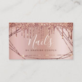 エレガントバラ金ゴールドグリッター枠金属爪、 ネイル 名刺 (正面)