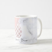 エレガントバラ金ゴールドグリッター白大理石赤面ピンク コーヒーマグカップ (正面右)