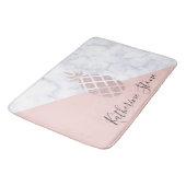 エレガントバラ金ゴールドグリッター白大理石赤面ピンク バスマット (アングル)