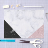 エレガントバラ金ゴールドグリッター白黒大理石 薄葉紙 (クラフト)