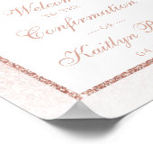 エレガントバラ金ゴールドグリッター確認又は洗礼 ポスター (角)