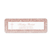 エレガントバラ金ゴールドグリッター確認又は洗礼 ラベル (正面)