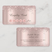 エレガントバラ金ゴールドグリッター紙吹雪ダスト ロイヤリティカード (正面/裏面)