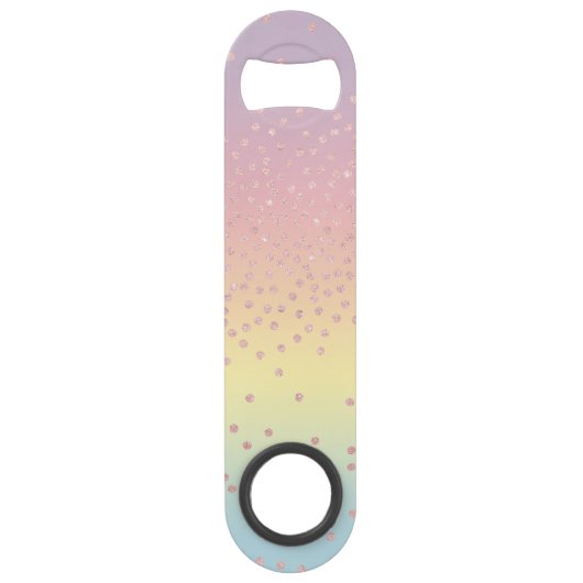 エレガントバラ金ゴールドグリッター紙吹雪ドット勾配 スピード栓抜き (正面)