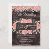 エレガントバラ金ゴールドグリッター結婚式招待状 招待状 (正面)