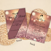 エレガントバラ金ゴールドグリッター結婚式招待状 招待状