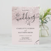 エレガントバラ金ゴールドグリッター結婚式招待状 招待状 (スタンド正面)