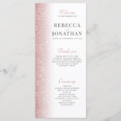 エレガントバラ金ゴールドグリッター結婚式 プログラムカード (正面)