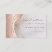 エレガントバラ金ゴールドグリッター署名スクリプトエージェント 名刺 (裏面)