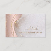 エレガントバラ金ゴールドグリッター署名スクリプトエージェント 名刺 (正面)