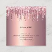 エレガントバラ金ゴールドグリッター美容師 スクエア名刺 (裏面)