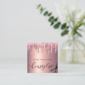 エレガントバラ金ゴールドグリッター美容師 スクエア名刺 (スタンド正面)