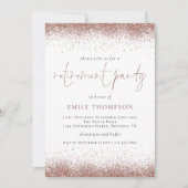 エレガントバラ金ゴールドグリッター退職パーティー 招待状 (正面)