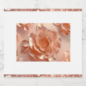 エレガントバラ金ゴールドグリッター食品・飲料ラベル スパークリングワインラベル (シングルラベル)