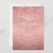 エレガントバラ金ゴールドグリッター18th誕生日インビタ 招待状 (正面)