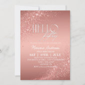 エレガントバラ金ゴールドグリッター50th誕生日インビタ 招待状 (正面)