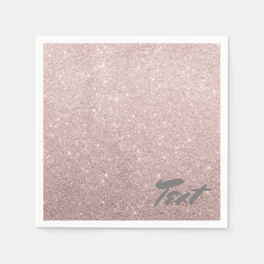 エレガントバラ金ゴールドグリッター スタンダードカクテルナプキン (正面)