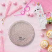 エレガントバラ金ゴールドグリッター ペーパープレート (パーティー)