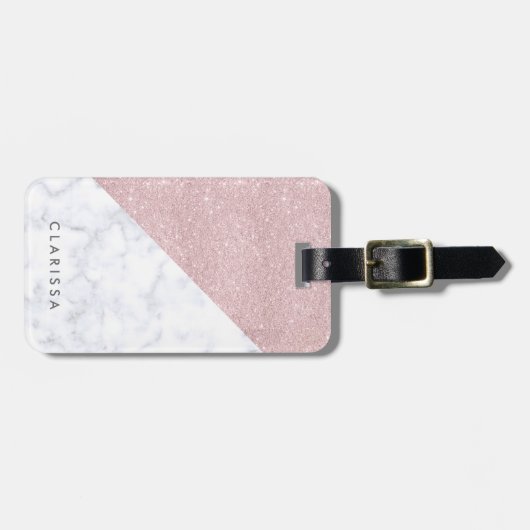 エレガントバラ金ゴールドグリッター ラゲッジタグ (正面横)