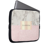 エレガントバラ金ゴールドグリッター ラップトップスリーブ (正面右)