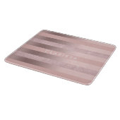 エレガントバラ金ゴールドグリッター&赤面ピンクストライプ カッティングボード (角)