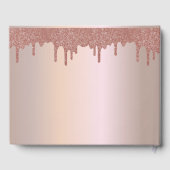 エレガントバラ金ゴールドグリッター、赤面及びブラック文字 ゲストブック (裏面)