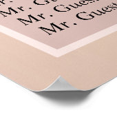 エレガントバラ金ゴールドグリッター、赤面及びブラック文字 ポスター (角)