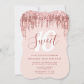エレガントバラ金ゴールドグリッターsweet sixteen 招待状 (正面)