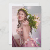 エレガントバラ金ゴールドグリッターsweet sixteen 招待状 (裏面)