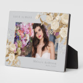 エレガントバラ金ゴールドグレー フォトプラーク (側面)