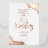 エレガントバラ金ゴールドコー縁どナー結婚ズ 箔招待状 (正面)