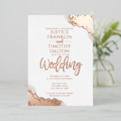 エレガントバラ金ゴールドコー縁どナー結婚ズ 箔招待状 (立ち正面)