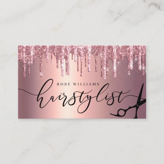 エレガントバラ金ゴールドシザーズヘアスタイリストsqu 名刺 (正面)