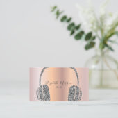 エレガントバラ金ゴールドシルバーグリッターヘッドフォンDJ 名刺 (スタンド正面)