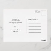 エレガントバラ金ゴールドスクリプトJOYFUL モダン Beige Photo 箔シーズンポストカード (裏面)