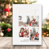 エレガントバラ金ゴールドスクリプメリートモダンBeige写真 箔シーズンカード