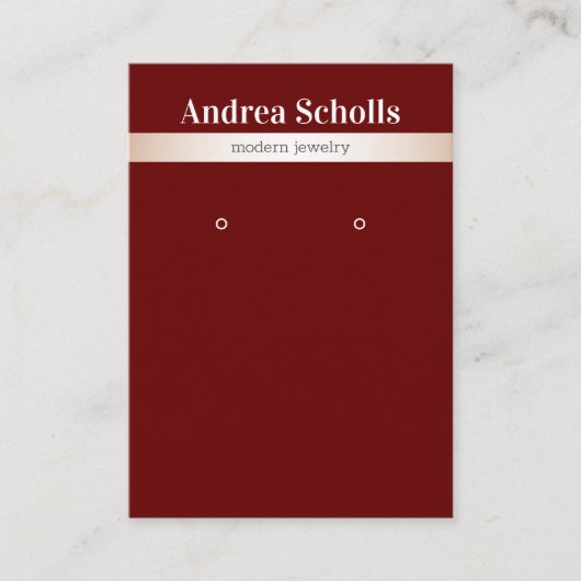 エレガントバラ金ゴールドストライプのジュエリーイヤリング表示 名刺 (正面)