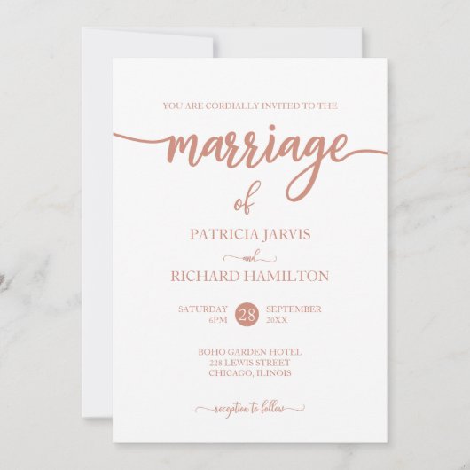 エレガントバラ金ゴールドス結婚クリプト 招待状 (正面)