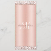 エレガントバラ金ゴールドダマスクモノグラ結婚ムのメニュー プログラム (裏面)