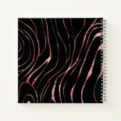 エレガントバラ金ゴールドトラストライプのブラック ノートブック (裏面)