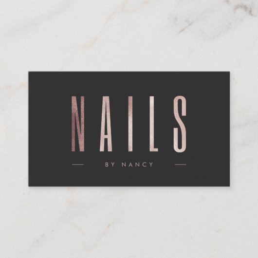 エレガントバラ金ゴールドネイルアーティスト爪、 ネイル技術 名刺 (正面)