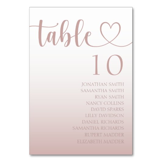 エレガントバラ金ゴールドハートグラデーシ結婚ョン テーブルナンバー (正面)