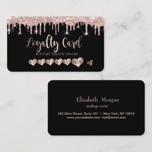 エレガントバラ金ゴールドハートグリッタードライブ ロイヤリティカード (正面/裏面)