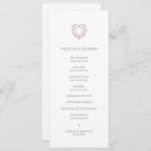 エレガントバラ金ゴールドハート結婚式 プログラム (正面/裏面)