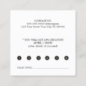 エレガントバラ金ゴールドハート美しいサロン ロイヤリティカード (裏面)